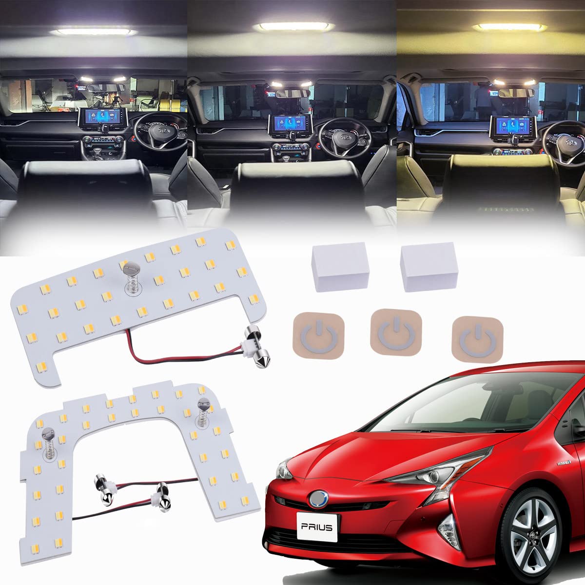 

Prius 50 Светодиодная лампа салона Индивидуальный дизайн для нового с 3 цветами и 15 уровнями яркости Супер яркая Внутренняя Индивидуальная Легкая Включает Специальные Инструменты серый