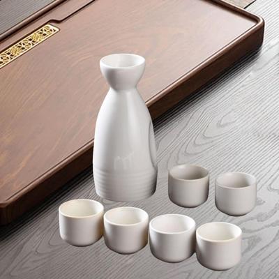 Ceramic Sake Set Pot Cups Crafts Gifts Creative with 6 Traditional Drink