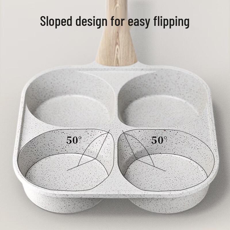 ZISIZ 4-Hole Non-Stick Egg Burger Frying Pan