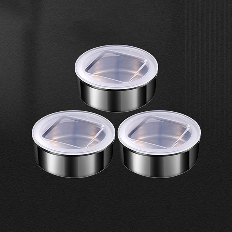 1/3/4/6Pcs Stainless Steel Magnetic Seasoning Containers Wall Mounted Silver Magnetic Spice Jars With Stickers Visible
