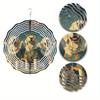 3D Rotating Dog Windmill Pendant Cute Metal Style Turntable Decor Handmade Foldable Wind Chime for Lantern Festival Birthday Party