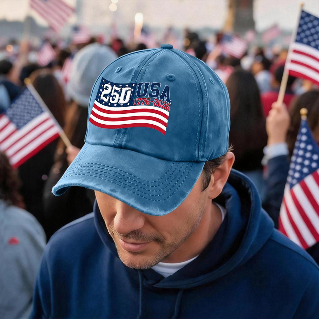 Men's and Women's Matching American 250th Anniversary Anniversary Embroidered Vintage Washed Baseball Cap