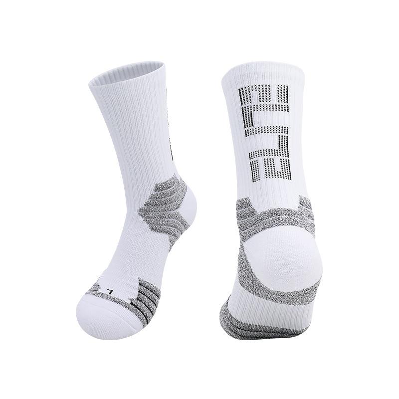High-Top Basketball Socks Actual Combat Long-Tube Badminton Towel Socks Sweat-Absorbing Zhongbang Running Socks Medium-Tube Sports Socks