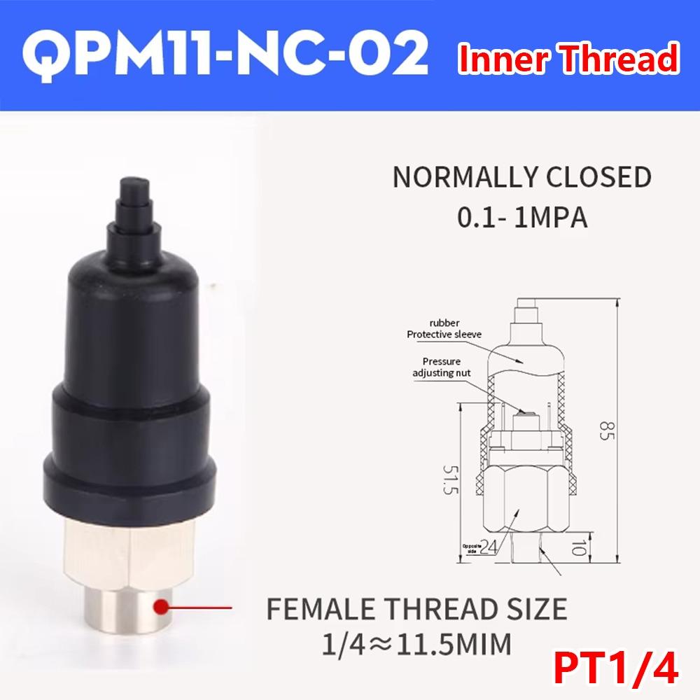 1Pcs QPM11-NO QPM11-NC Air Pressure Switch Adjustable G1/8 G1/4 QPM11 Automatic Controller Hydraulic Diaphragm 0.1-1Mpa