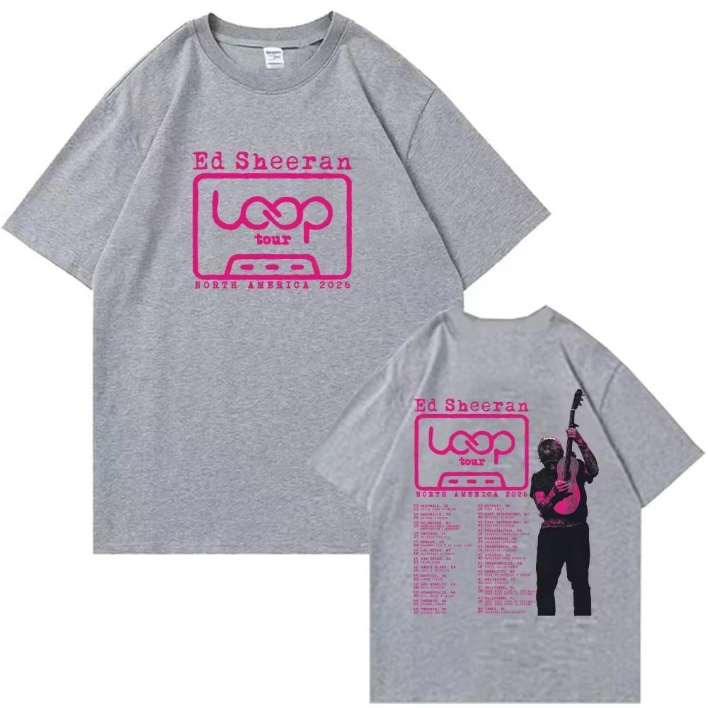 2026 Ed Loop World Tour Merch Tshirt Unisex Unisex Oversized Oneck Short Sleeve Streetwear Hip Hop Fans Gift Male Clothing