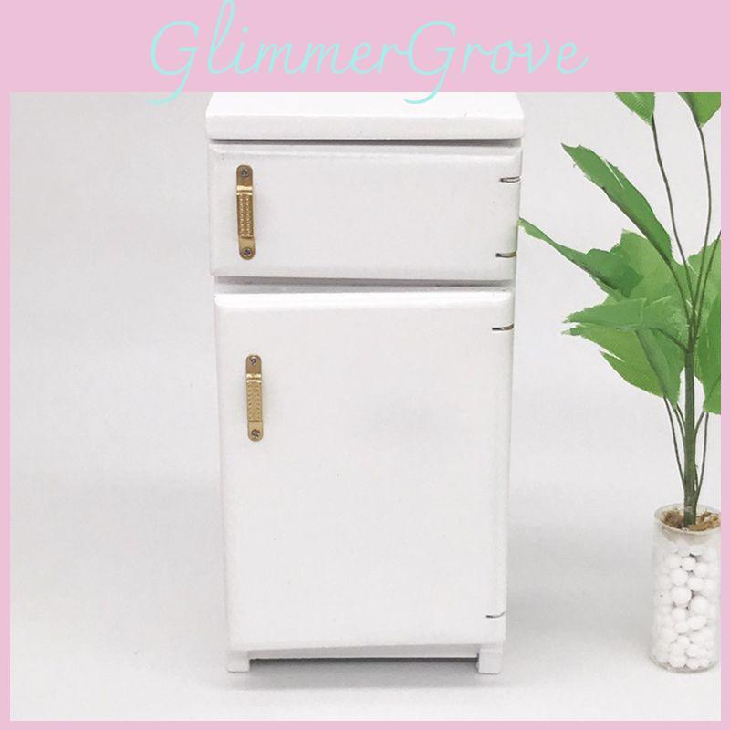 Enchanting White Birch Miniature Kitchen Refrigerator For 112 Dollhouse Decor