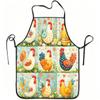 1pc & Apron with Chicken & Floral Print - Adjustable Waistband, Durable Easy-Clean Polyester Suitable for Cooking, Gardening, Picking, Christmas, Hall