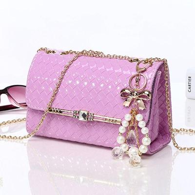 Borsa da Donna Moda Borsa a Mano a Catena Lingge Piccola Borsa Quadrata Borsa Monospalla a Tracolla