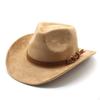 Nyugati gyapjú Fedora kalap, Széles karimájú, Uniszex, Napvédelem 5659cm Barna