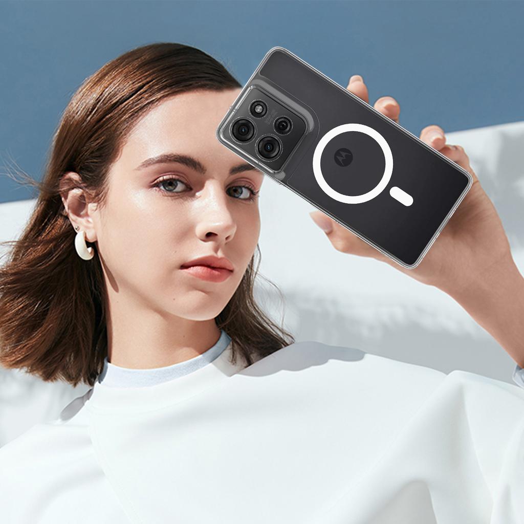 Pro Motorola Moto G75 5G Průhledný kryt na telefon Kompatibilní s MagSafe TPU+Akrylový zadní kryt