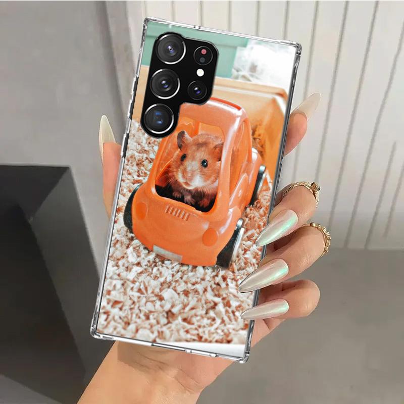 Cute Lovely Pet Hamster Phone Case for Samsung Galaxy S26 S24 S23 Ultra S25 Edge S22 S21 Plus S20 FE + Soft Print Shell Funda Ga