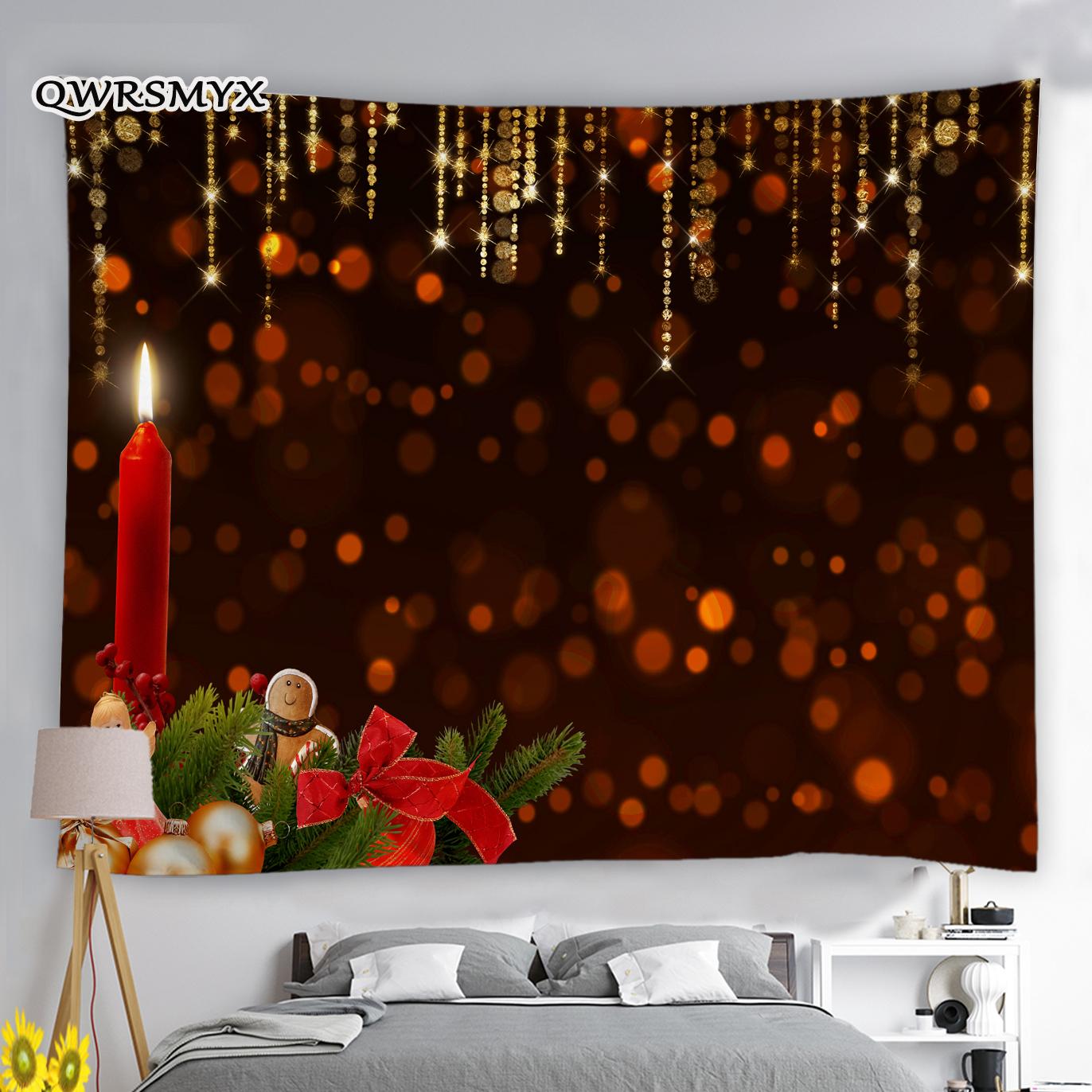 

Украшение дома Рождественский гобелен с красной свечой для гостиной, эстетический декор для спальни, общежития, гобелен 230x180 см, Tapiz 100x75cm