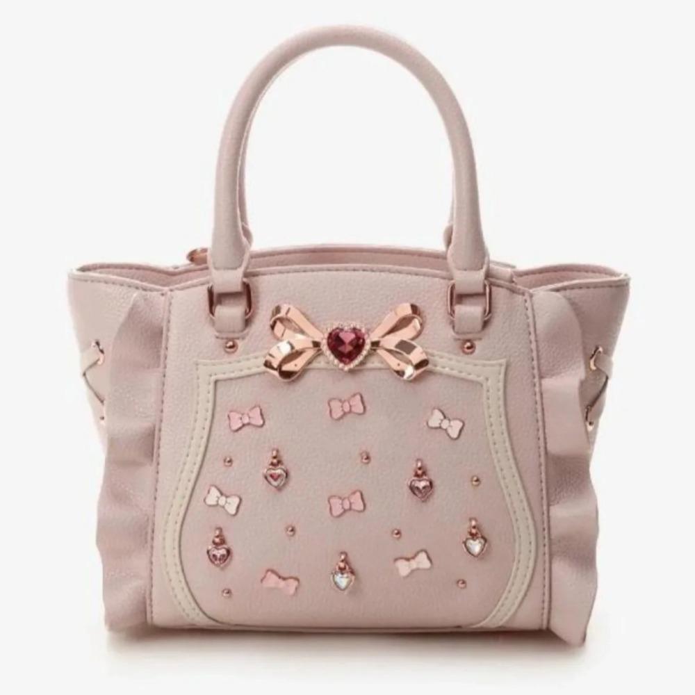 2026 Lolita Jewel Bow Sac Femme Square Tote Bag Sweet Bolso Beautiful Hand Bags for Woman Hit Color Zipper Bolsos Mujer