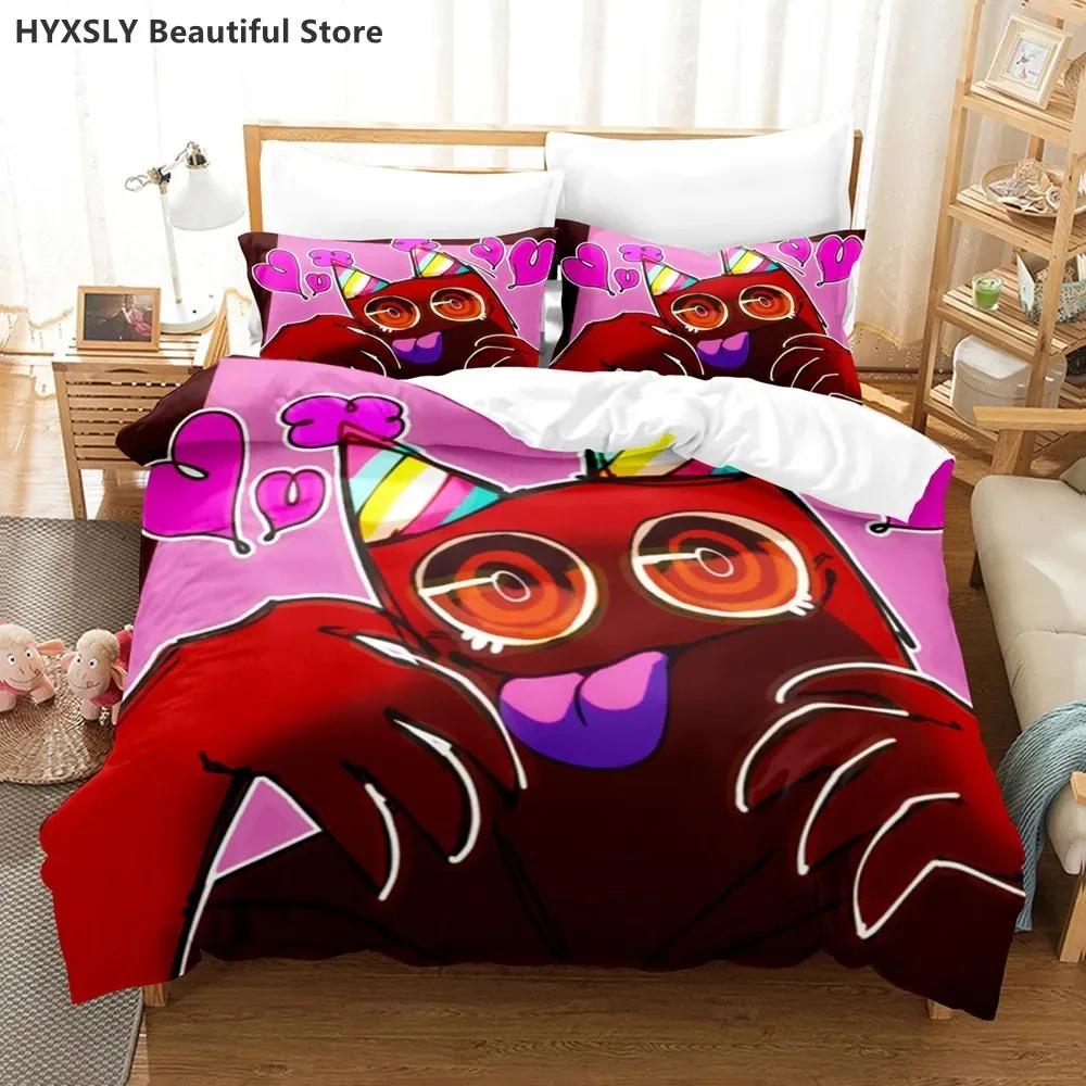 Garten Of Banban 3D Bedding Set Game Quilt Cover Pillowcases Single Queen King For Kids Rainbow Cartoon Duvet Cover Sets
