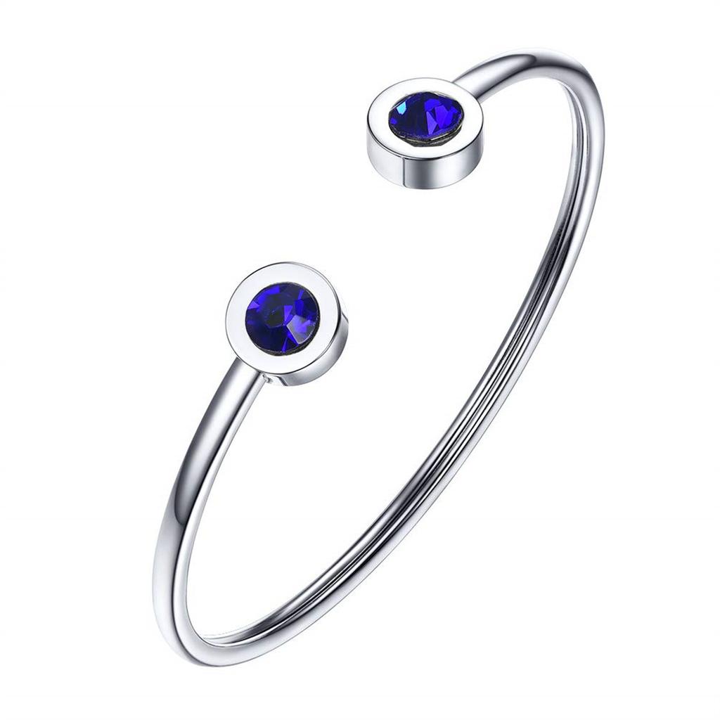 Women's Personalized and Simple Stainless Steel Wire Bracelet/choker with December Birthstone