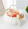 Linen Pearl Flower Basket for Outdoor Wedding - Bridal Handbag or Flower Girl Accessory
