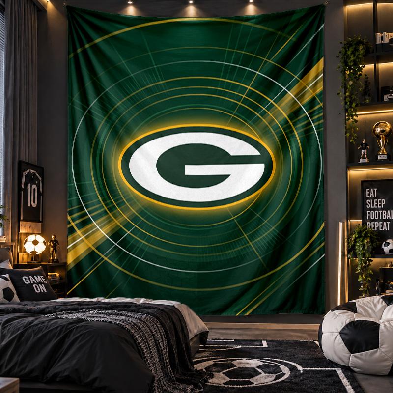 Wall Hanging Tapestry Green Bay Packers Print Cloth for Living Room Bedroom Home Decor