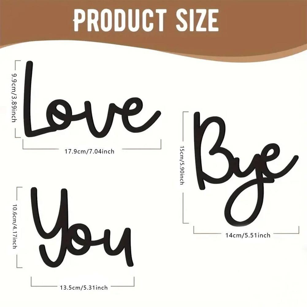 Love You Bye Sign Wall Decor In Rustic Boxwood Hanging Decoration for Hallways and Rooms Offering a Cozy and Warm Ambiance