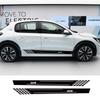 2PCS Car Door Side Skirt Stripes Stickers For Peugeot 208 Gt Tuning Auto Accessories Line Graphics Vinyl PVC Decals