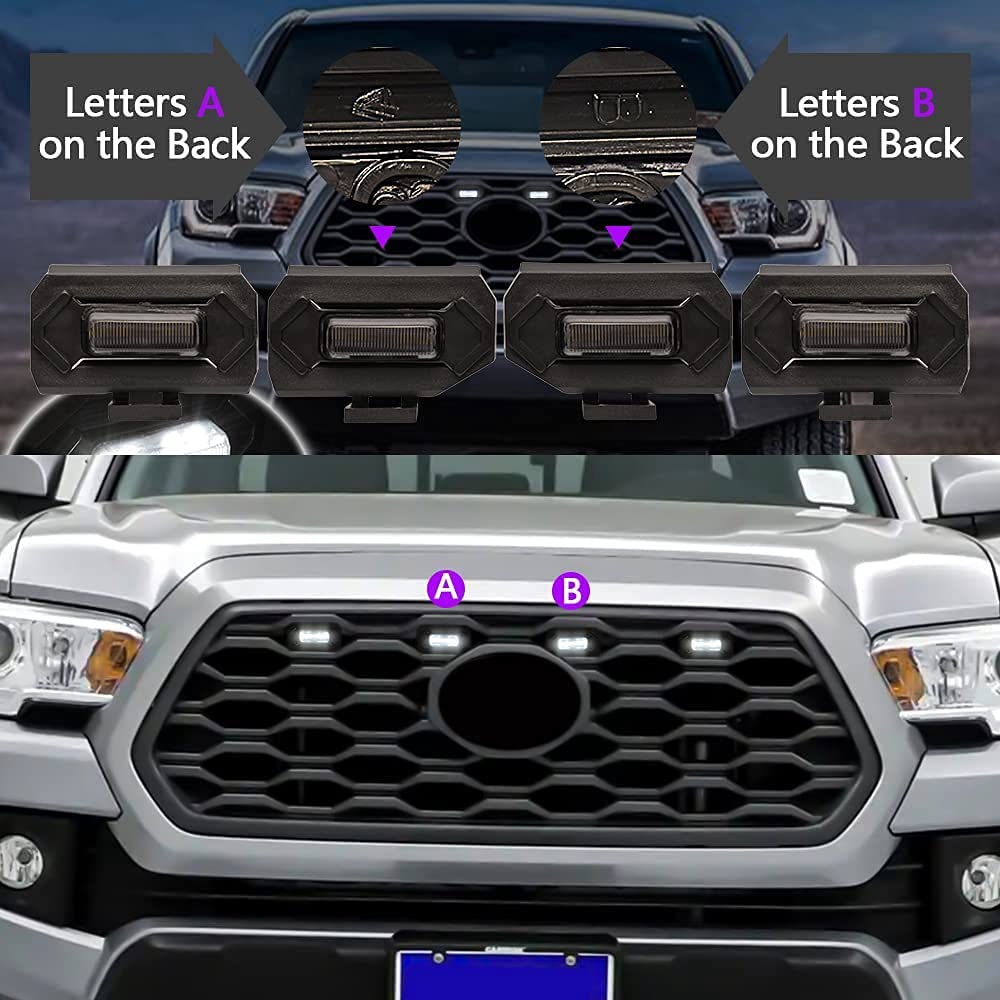 Pmandgk 4 LED Front Grille Lights, External Grille Lamp for Rtor Off Road 2020 2021, Yellow Light