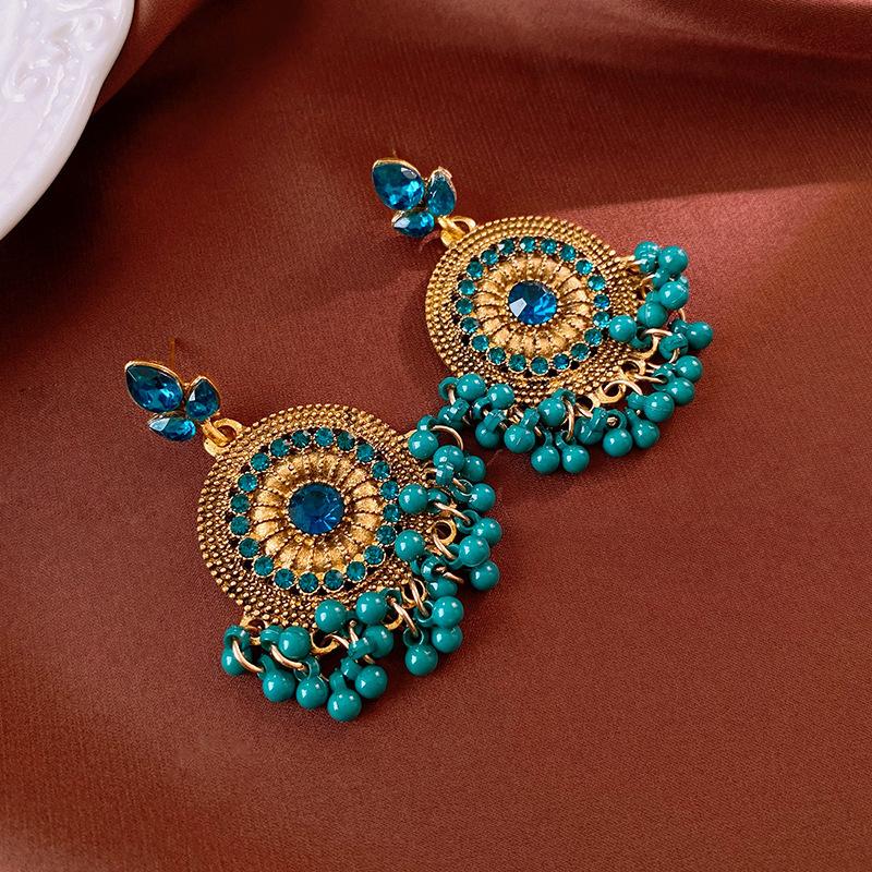 Medieval vintage earrings, court style niche high-end stud earrings Internet celebrity retro earrings jewelry women