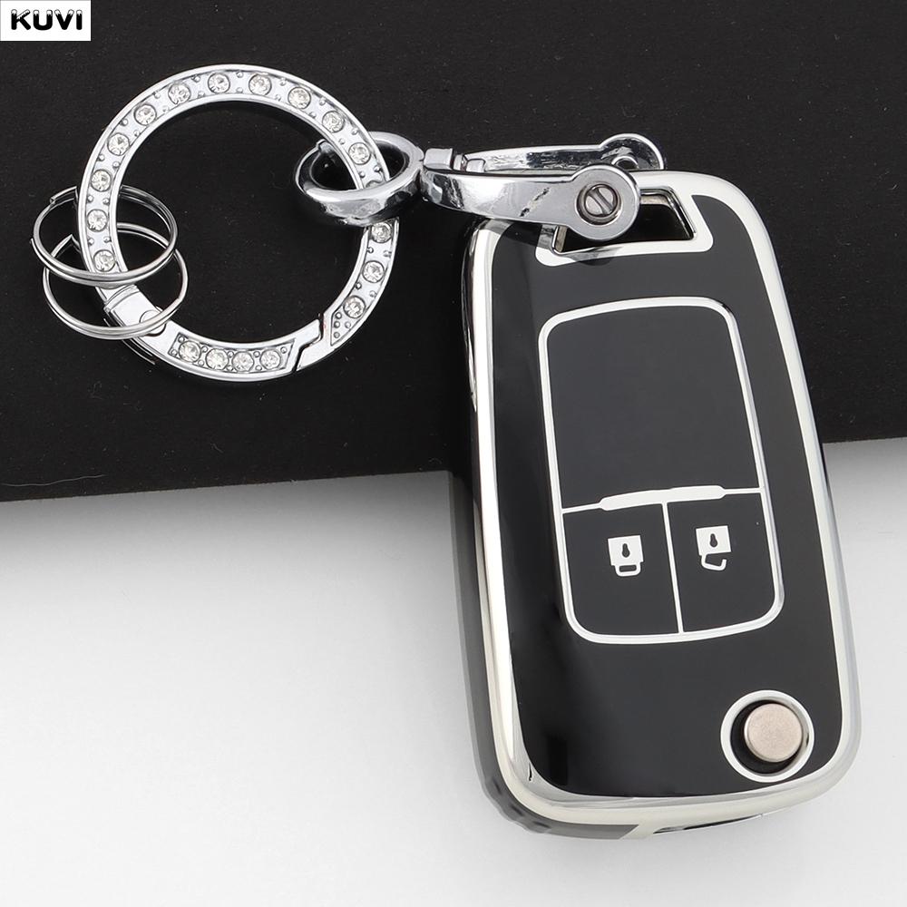 2 Buttons Tpu Shell For Chevrolet Cruze Aveo Trax Sail Malibu For Opel Vauxhall Astra Corsa Meriva Insignia Car Key Case Cover