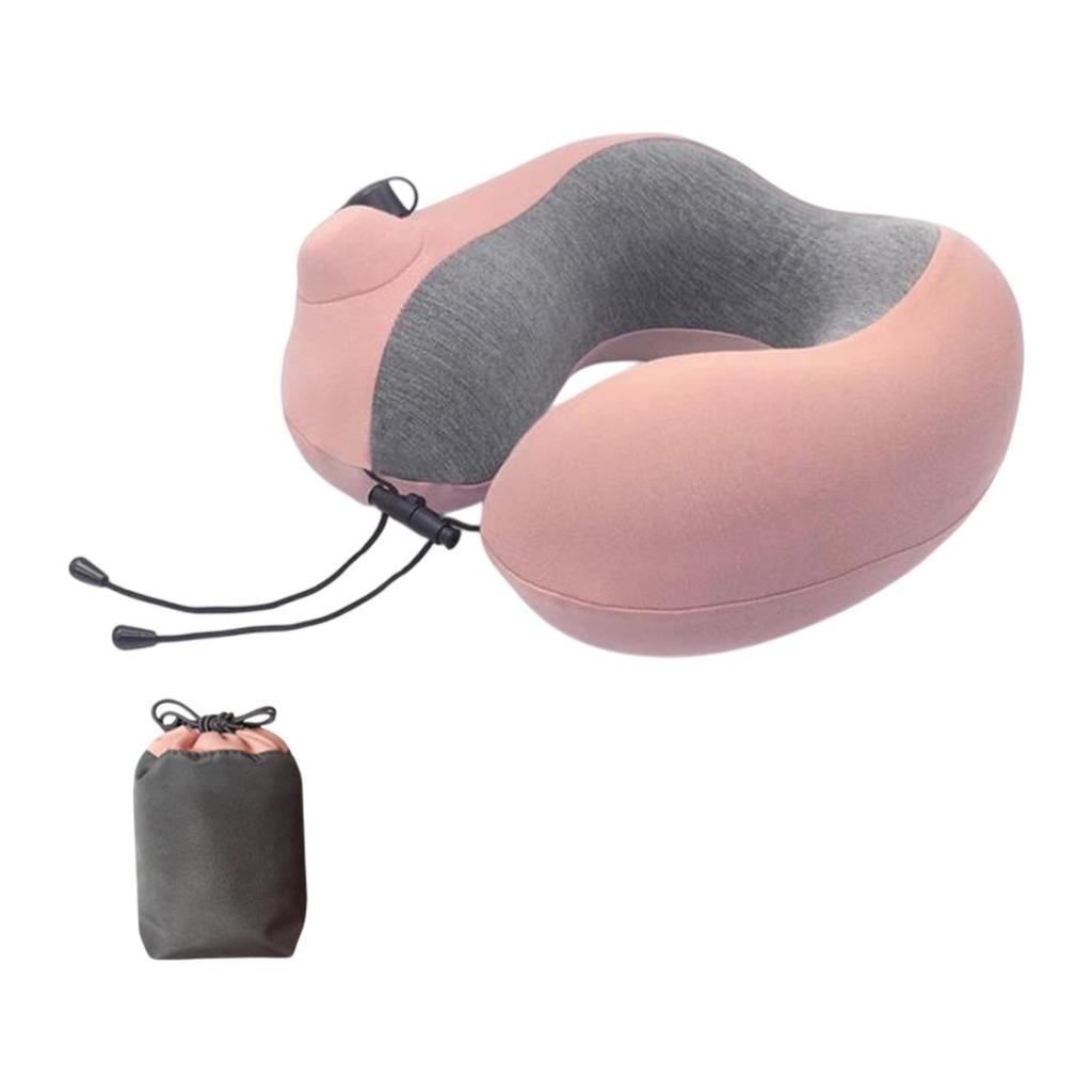 Inflatable Travel Pillow for Airplane 11.81inchx11.42inchx3.94inch Portable Soft Flying Reading Washable Cover for Train Driving