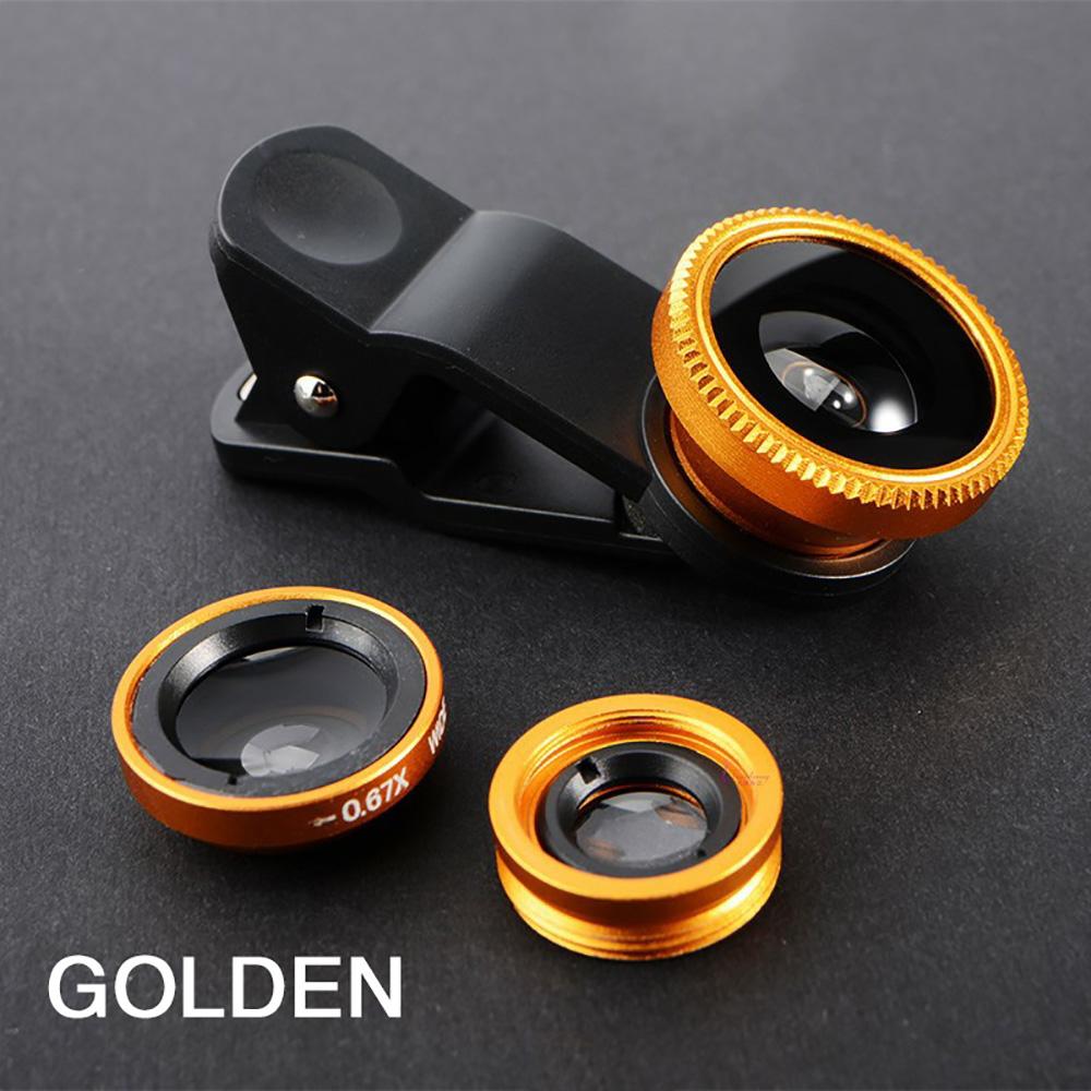 3in1 Fisheye Wide Angle Micro Camera Lens 0.67X Wide Angle Macro Lenses Camera With Clip for iPhone Xiaomi Redmi Huawei 3IN1 Len
