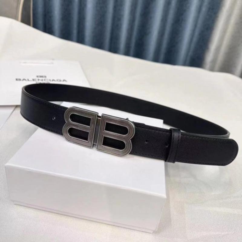 Unisex Genuine Leather Paris Belt - Double BB Design, Versatile & Stylish for Couples