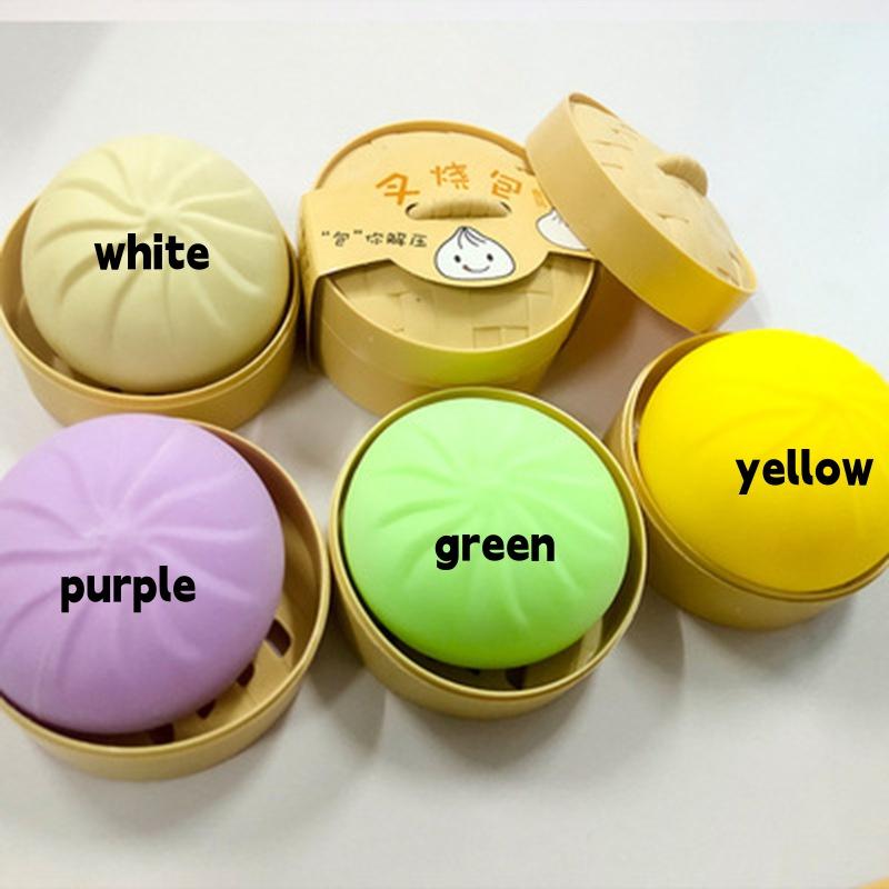 Giant Dumpling Squishy, Jumbo Dumpling Squishy Toy with Steamer, Anxiety Relief Squeeze Toy for Decompression and Sensory Play