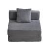 Floor Couch,Compression Sofa,Convertible Sofa Bed-with Pillow Back Support Armrest,Corduroy Fabric,for Living Room Bedroom,Dark Grey