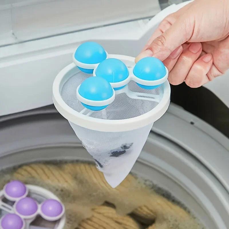 Tierhaarentferner, schwimmender Flusenfilterbeutel für die Waschmaschine, wiederverwendbarer Wäscheball, Reinigungswerkzeuge für Kleidung und Haare, Katzenhaarfänger