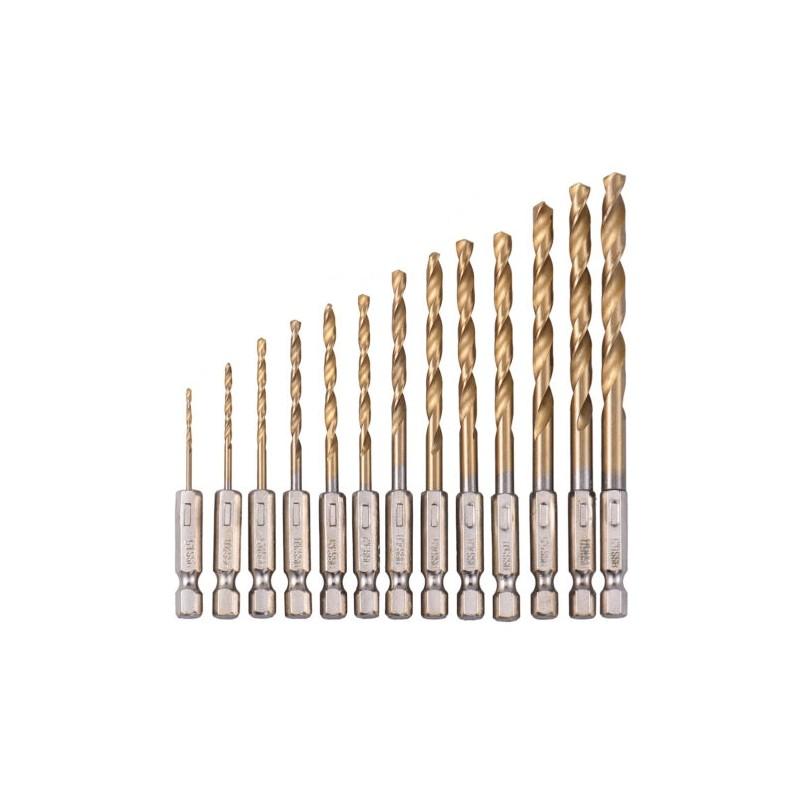 Premium 13pcs Hss Hexagonal Shank Drill Bit Set Featuring High-quality Steel Construction