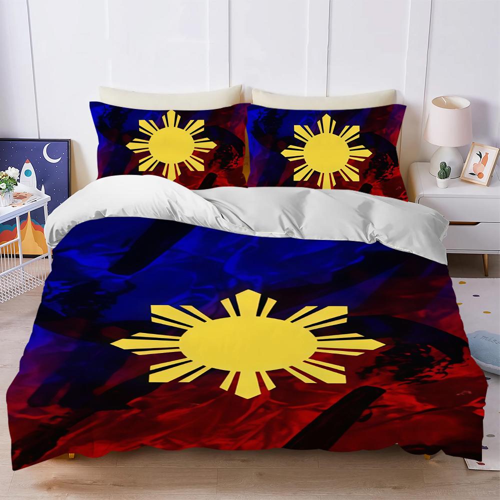 Philippine Flag Duvet Cover Set Soft Wash Bed 3 Piece Summer Comfortable Student Dormitory Home Baby Bedding Best seller