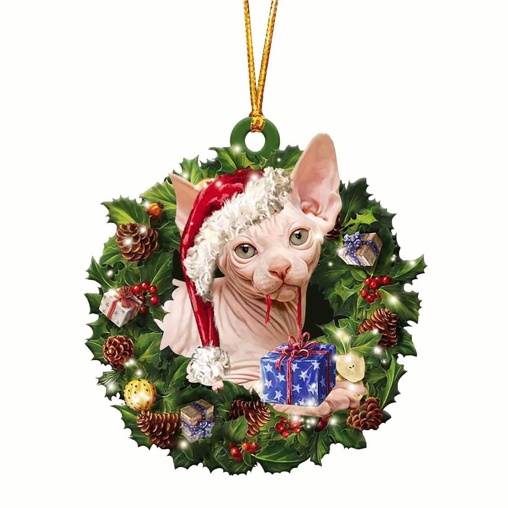 Cat Kawaii Playful Auto Hanging Ornament Colorful Christmas Tree Decor For Children