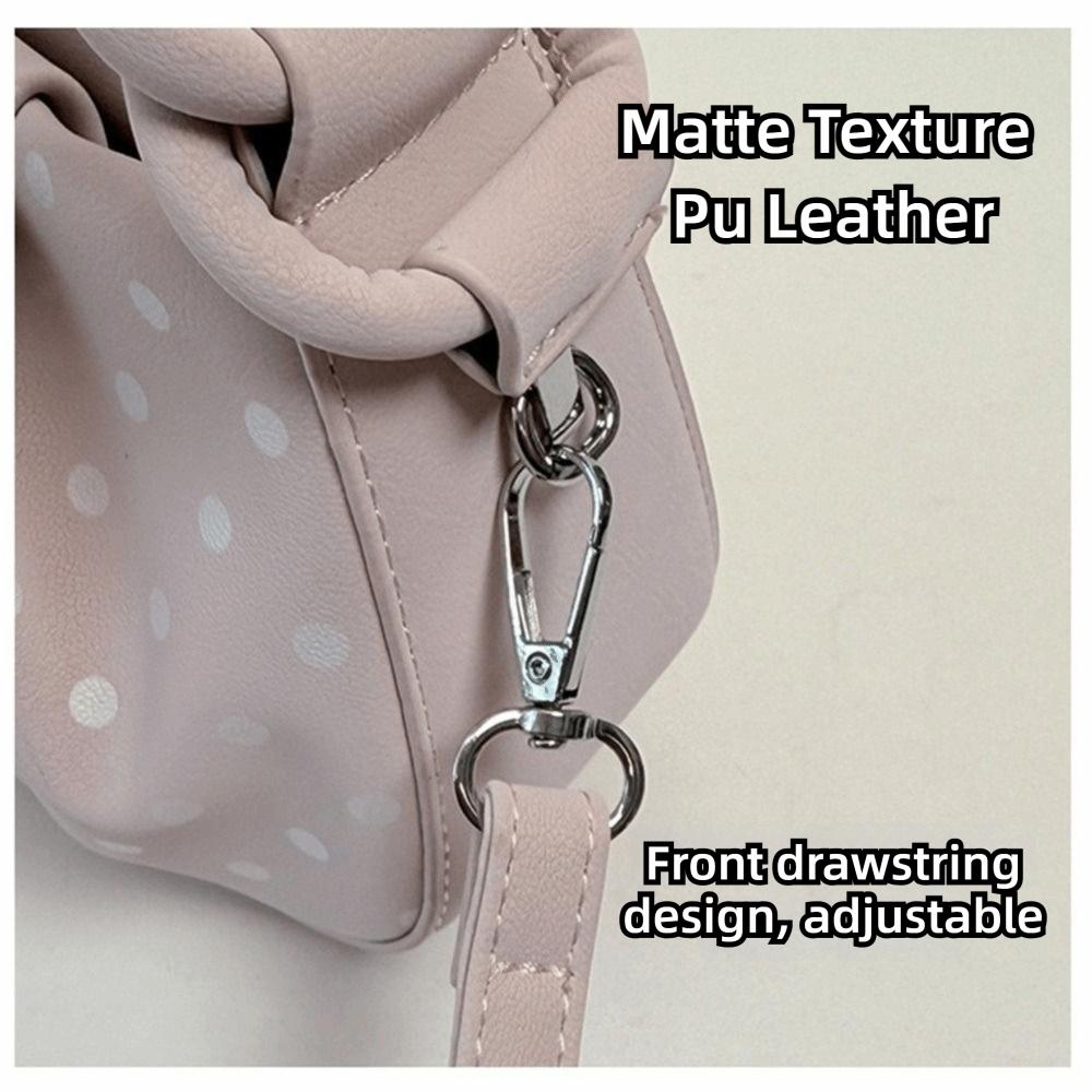 Korean Ins Wrinkled Cloud Bag PU Leather Polka Dot Shoulder Bag Stylish Crossbody Bag Women Use