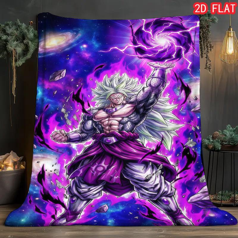 Dragon Ball Windproof Warm Blanket Soft Flannel Blanket for Outdoor Hiking Picnic Trip THW