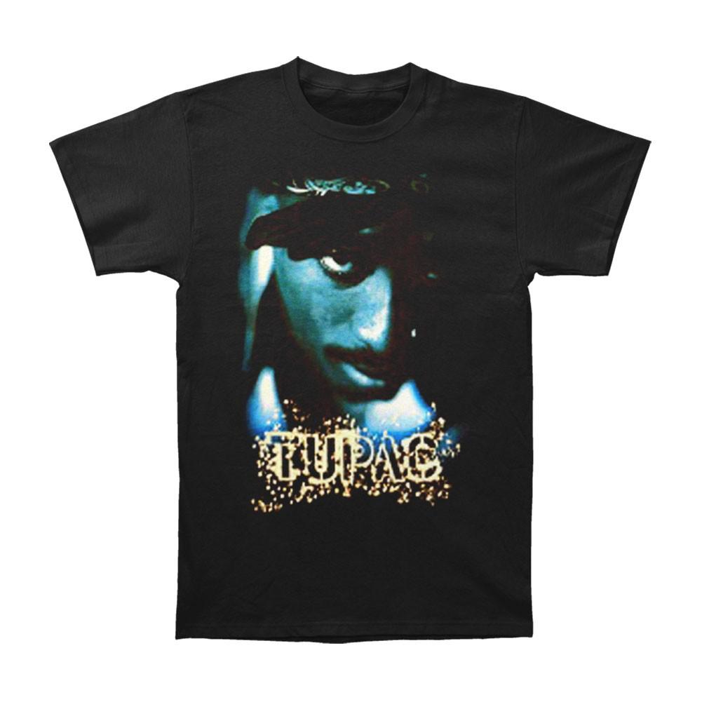Men s Tupac Blue T-shirt Small Black L
