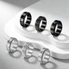 8mm Titanium Steel Punk Rotatable Decompression Ring with Woven Mesh and 18K Vacuum Plating