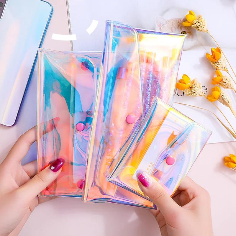 Laser Transparent Kosmetiktasche Damen DIY Klar Make-up Stifte Aufbewahrung Organizer Reise Toilettenartikel Waschtasche Hülle Niedliche Geldbörsen Tasche