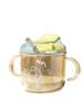 Children's milk cup household drinking straw milk specific cup PP anti drop one cup three uses
