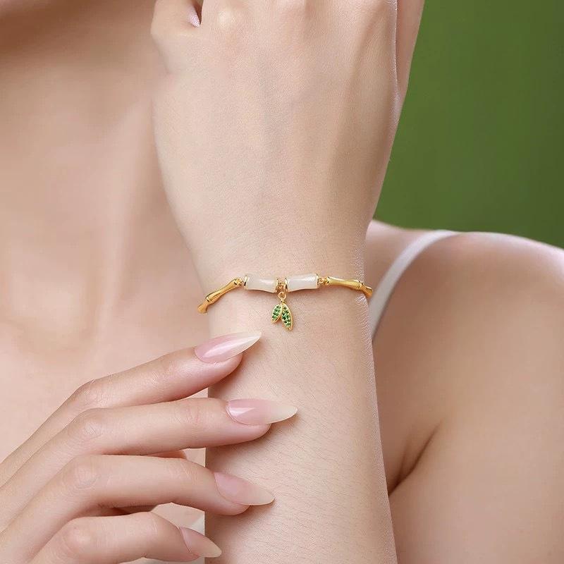 The New Model Has Your Bamboo Enough Bracelet for Women's Niche Light Luxury Fashion Versatile Design Bamboo Bracelet