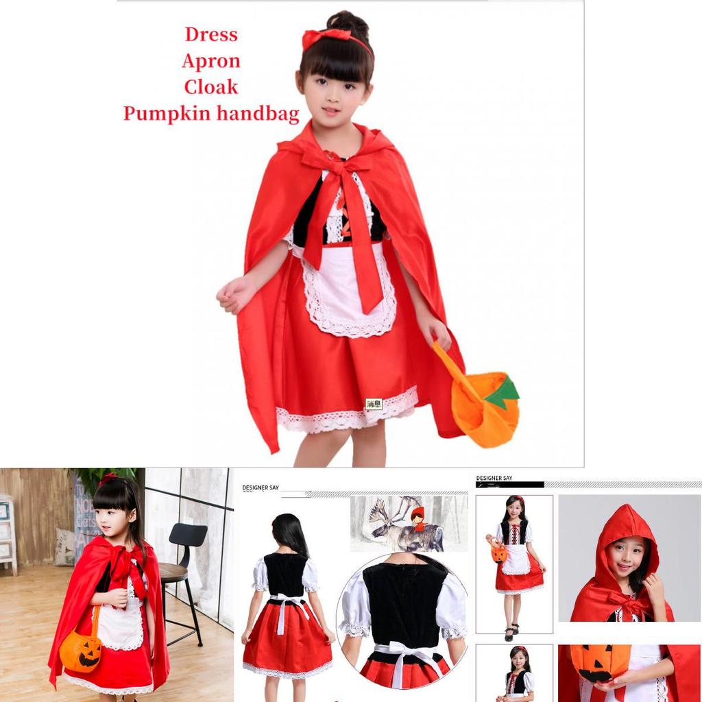 Adorable Little Red Riding Hood Costume For Girls Halloween Cosplay Party