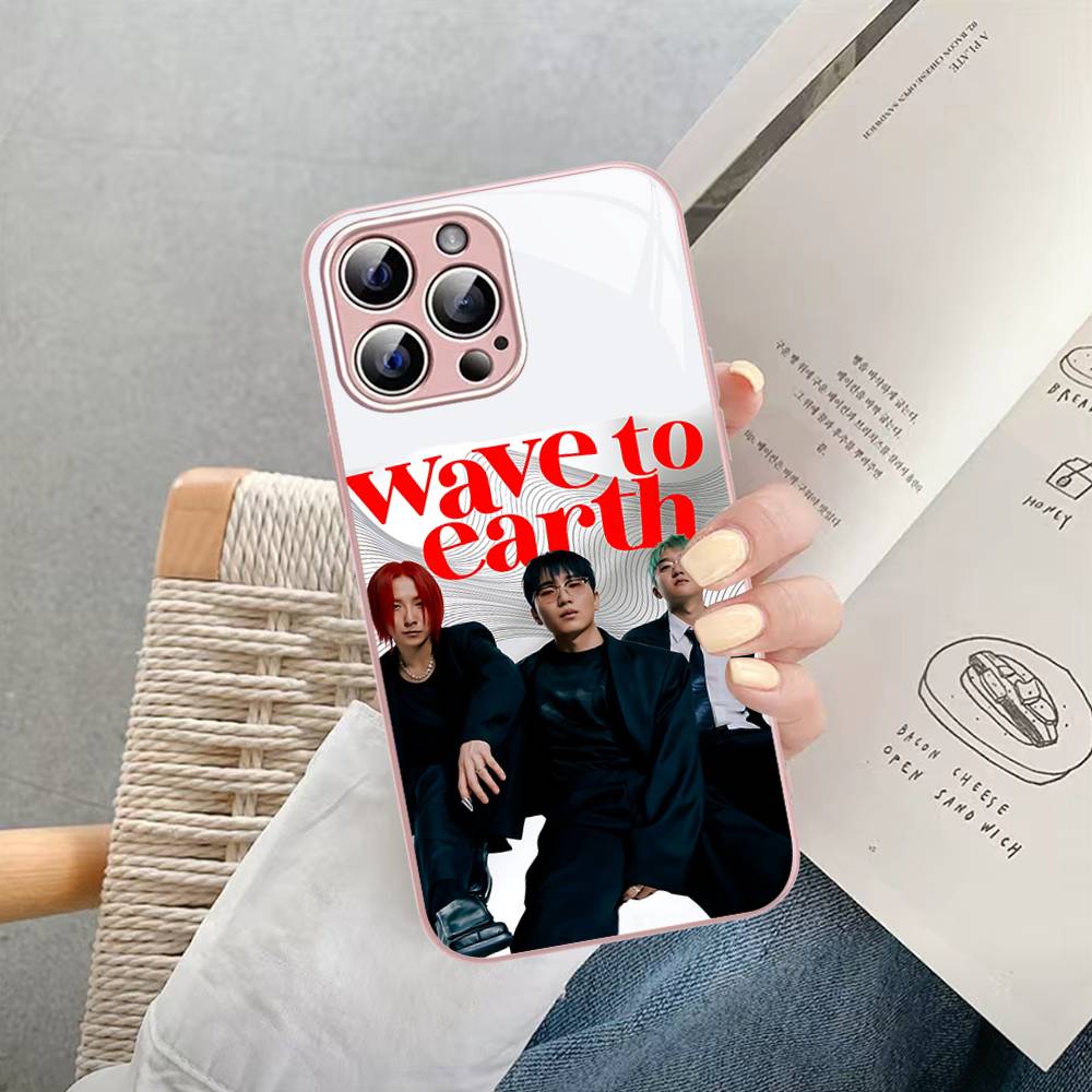 W-Wave To Earth Band Tempered Glass For Iphone 14 13 12 11 Pro Mini XS MAX 14Plus X XS XR Cover