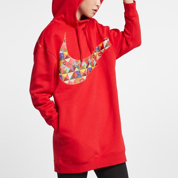Nike Sportswear Hoodie Long Sleeve Sweatshirt Women Tops Red BV5984-600
