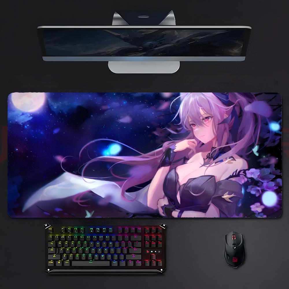 Cool Elegant Game Genshin Impact Keqing Mouse Pad Large Gaming Mousepad With Stitched Edges Thickened Desk Mat Pc
