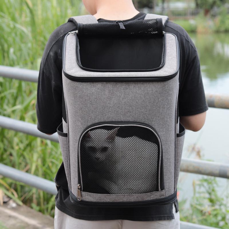 Portable Double‑Shoulder Pet Backpack Breathable Cat Dog Carrier Bag Large Capacity Outdoor Travel Pet Supplies