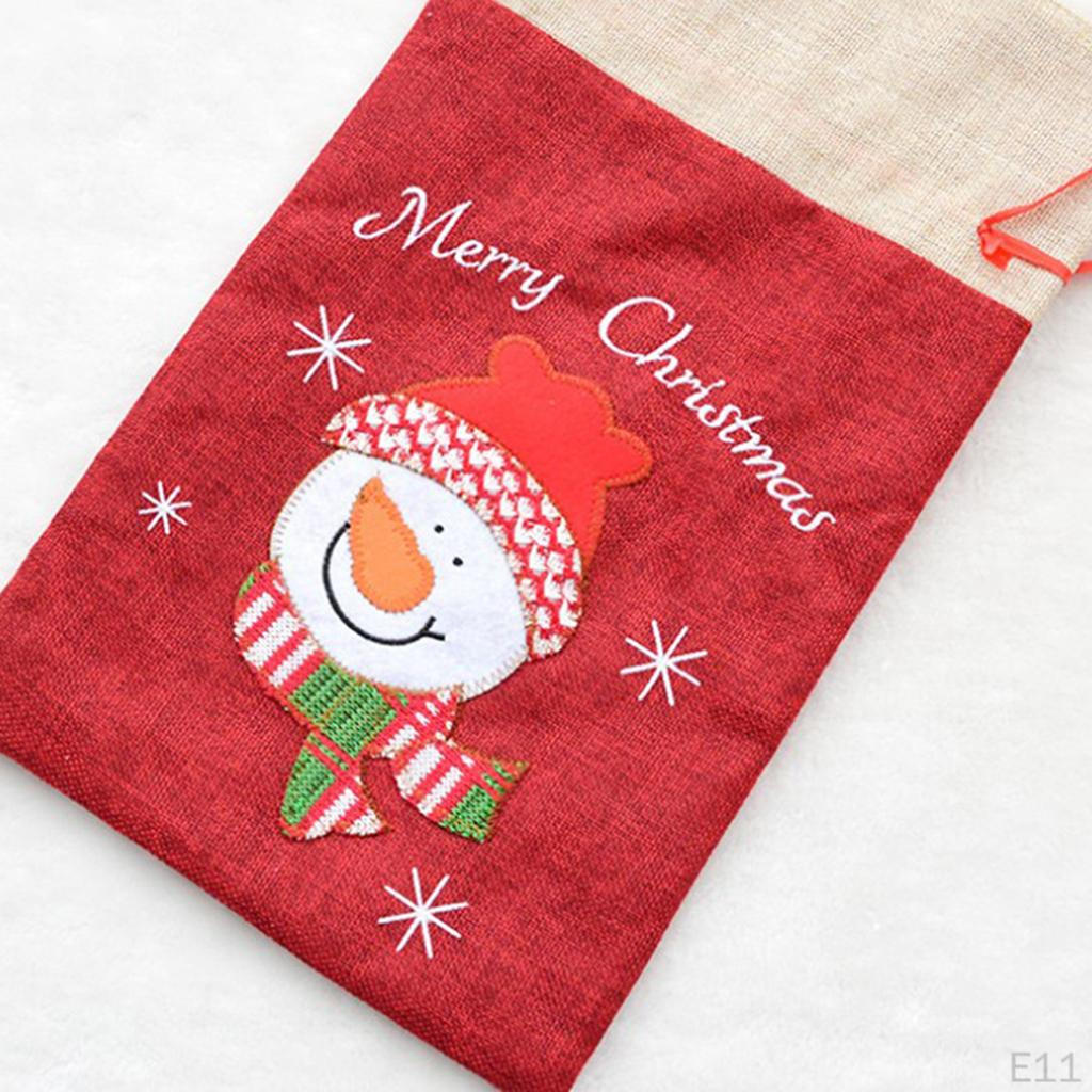 Big /Small Red Cloth Santa /Snowman Christmas Drawstring