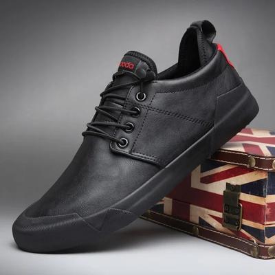 2024 Shoes for Men Leather Casual Shoes Spring Autumn Simple Style Loafers Fashion Man Lace-Up Cool Flat Shoes