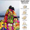 1pc Flintstones Family Flannel Throw Blanket HD Printed Lightweight Soft Warm All Season Blanket for Sofa, Bed, Travel, Camping Machine Washable